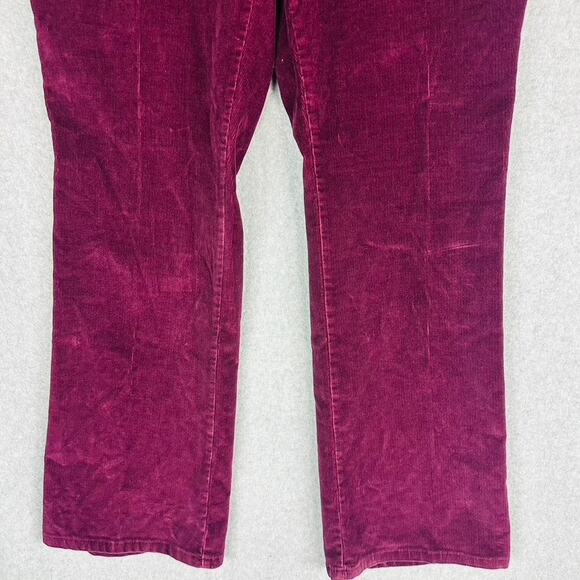 St.John's Bay Womans 14 Corduroy Pants Bootcut Maroon Pockets High Rise - Picture 3 of 8